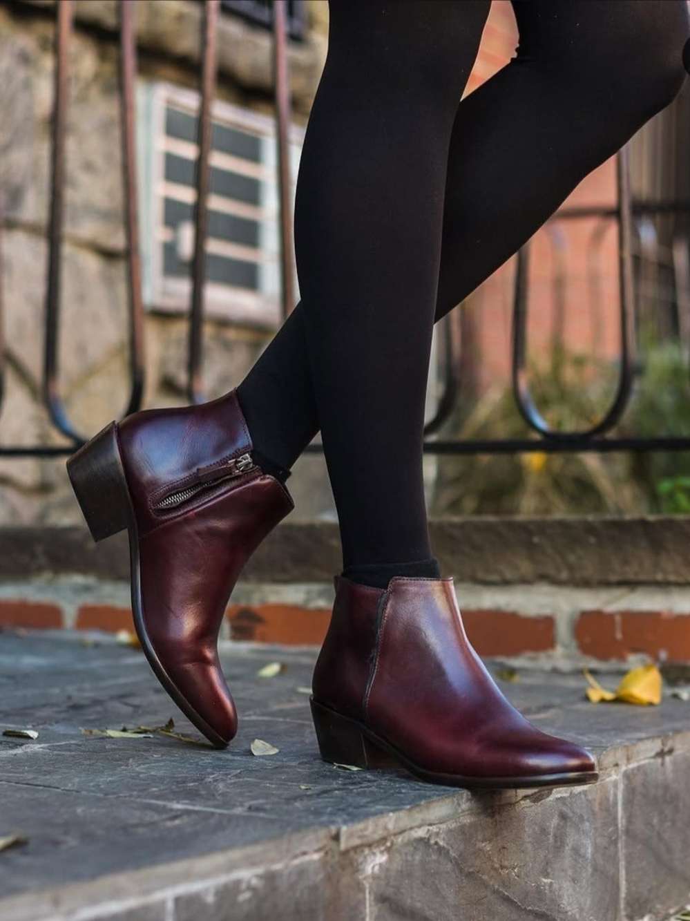 Thursday Boot Company Women's Burgundy Leather Ankle Bootie